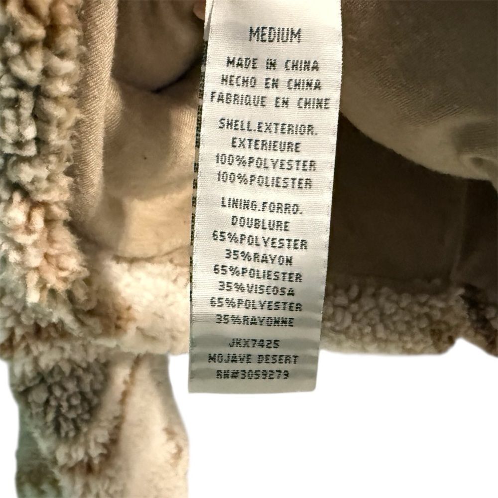 Thread & Supply Sherpa Fleece Half Zip Pullover Medium Beige Brown Aztec - Picture 4 of 8